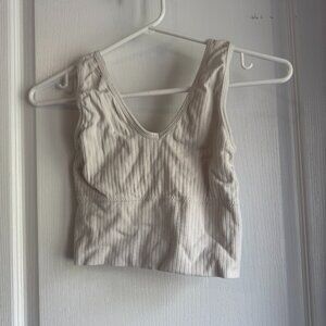 white ribbed tight crop top